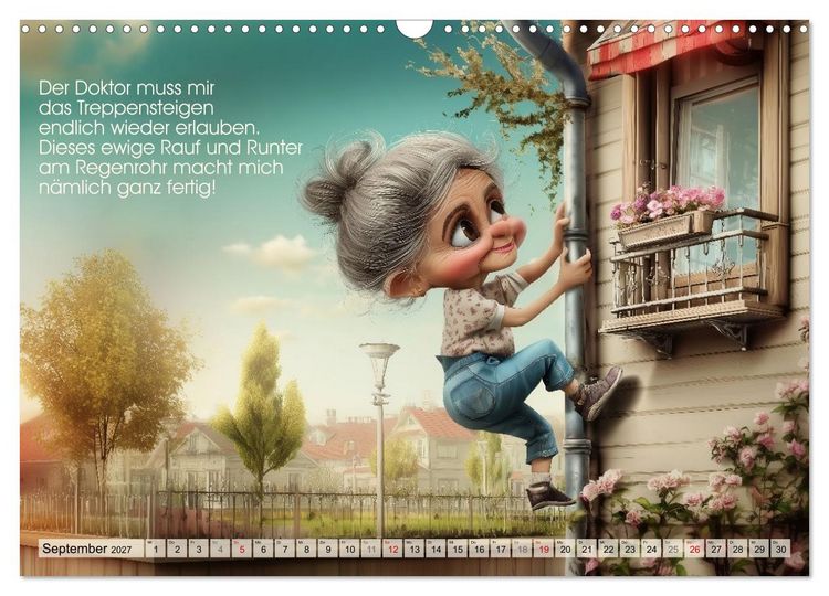 Produktbild: OmaPower (Wandkalender 2027 DIN A3 quer), CALVENDO Monatskalender