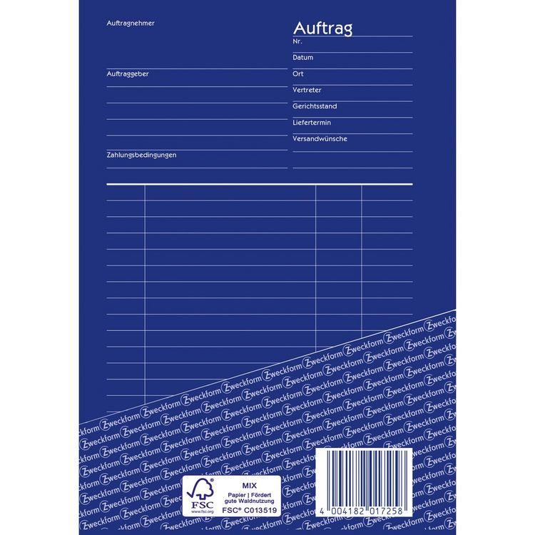 Produktbild: AVERY Zweckform Auftrag selbstdurchschreibend DIN A5 2x40 Blatt
