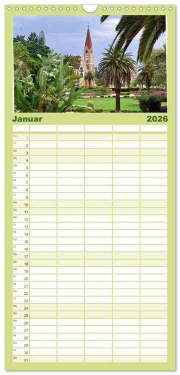 Produktbild: Familienplaner 2026 - Namibia mit 5 Spalten (Wandkalender, 21 x 45 cm) CALVENDO