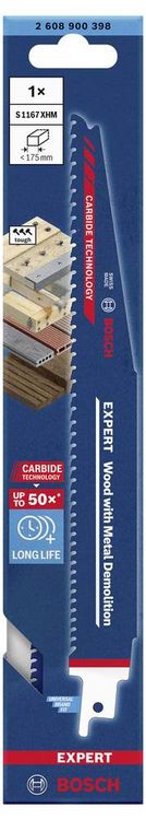 Produktbild: Bosch Accessories 2608900398 EXPERT &lsquo;Wood with Metal Demolition&rsquo; S 1167 XHM S&auml;bels&auml;geblatt, 1&nbsp;St&uuml;ck S&auml;geblatt-L&auml;nge 225 mm 1 St.