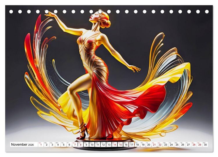 Produktbild: Elegant dancers (Desk Calendar 2026 DIN A5 landscape), CALVENDO 12 Month DeskCalendar