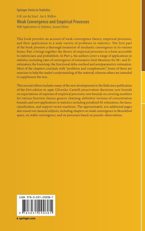 Produktbild: Weak Convergence and Empirical Processes