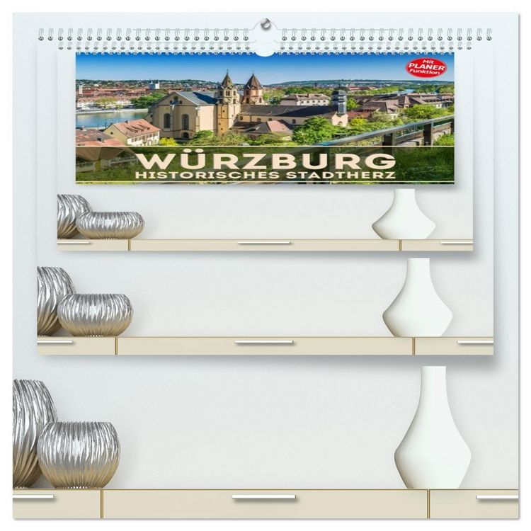 Produktbild: W&Uuml;RZBURG Historisches Stadtherz (hochwertiger Premium Wandkalender 2026 DIN A2 quer), Kunstdruck in Hochglanz