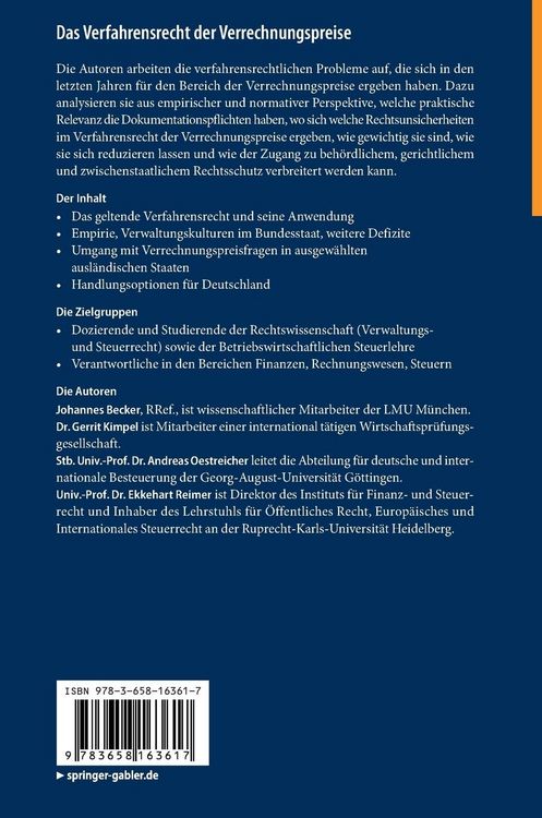 Produktbild: Das Verfahrensrecht der Verrechnungspreise