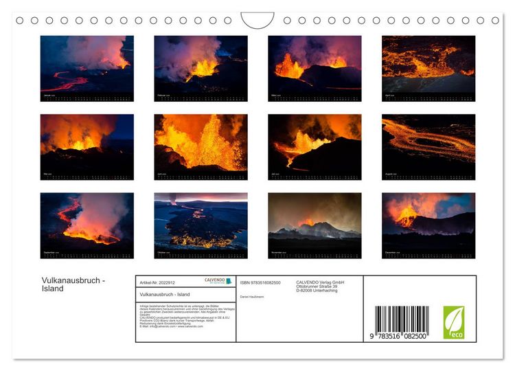Produktbild: Vulkanausbruch - Island (Wandkalender 2026 DIN A4 quer), CALVENDO Monatskalender
