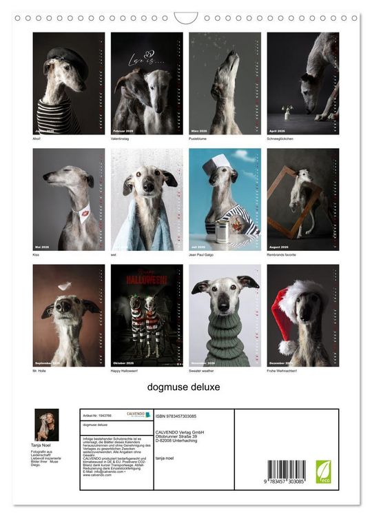 Produktbild: dogmuse deluxe (Wandkalender 2026 DIN A3 hoch), CALVENDO Monatskalender