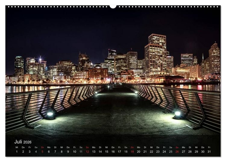 Produktbild: San Francisco Impressionen Tag und Nacht (Wandkalender 2026 DIN A2 quer), CALVENDO Monatskalender