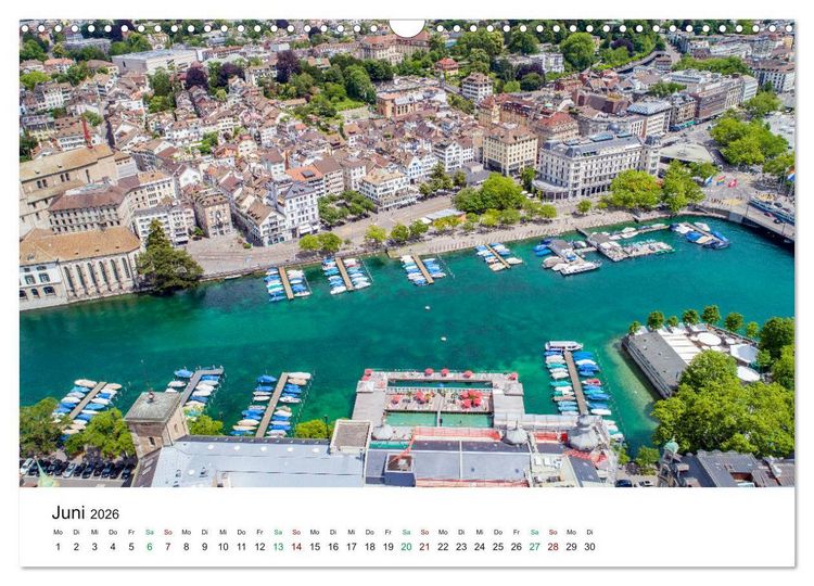 Produktbild: Luftbildkalender Z&uuml;rich (Wandkalender 2026 DIN A3 quer), CALVENDO Monatskalender