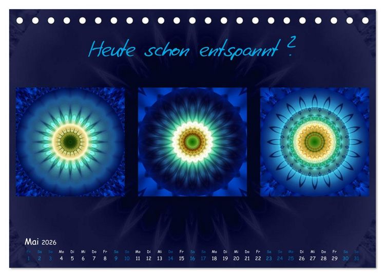 Produktbild: Mandala Trilogien (Tischkalender 2026 DIN A5 quer), CALVENDO Monatskalender