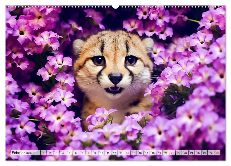 Produktbild: Animal Art - Tiere und Blumen (Wandkalender 2026 DIN A2 quer), CALVENDO Monatskalender