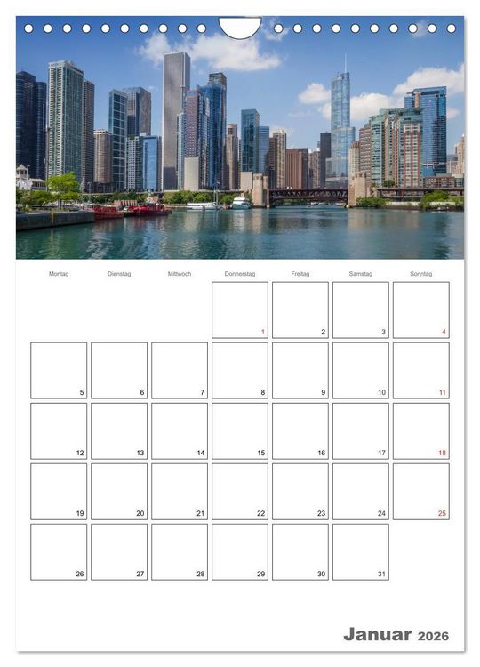 Produktbild: CHICAGO Terminplaner (Wandkalender 2026 DIN A4 hoch), CALVENDO Monatskalender