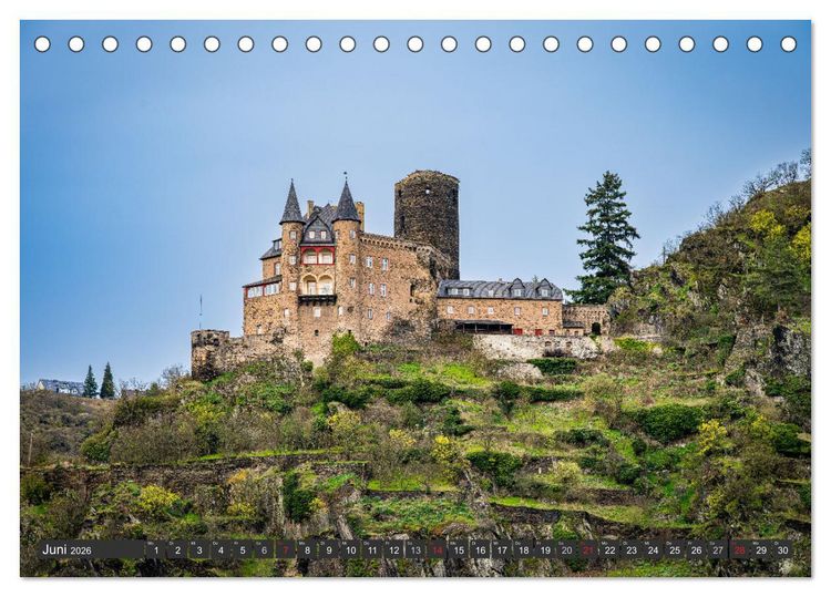 Produktbild: Burgen und Festungen am Mittelrhein (Tischkalender 2026 DIN A5 quer), CALVENDO Monatskalender