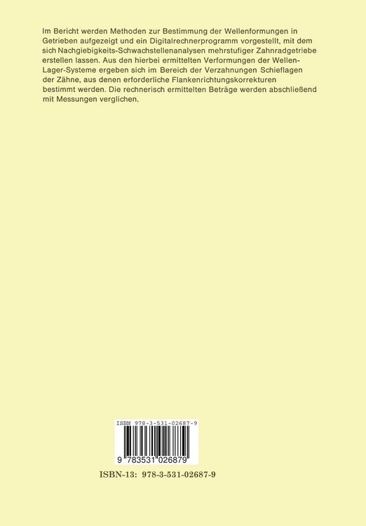 Produktbild: Bestimmung von Getriebeverformungen und Flankenrichtungskorrekturen mehrstufiger Zahnradgetriebe