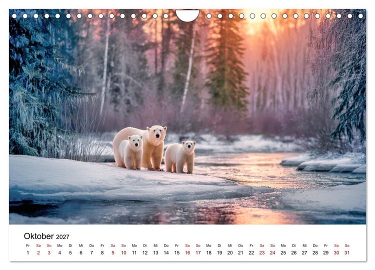 Produktbild: K&ouml;nige des Nordens - Begegnungen mit Eisb&auml;ren (Wandkalender 2027 DIN A4 quer), CALVENDO Monatskalender