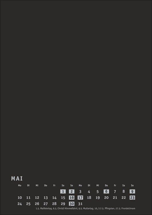 Produktbild: Premium-Bastelkalender schwarz A4 2027
