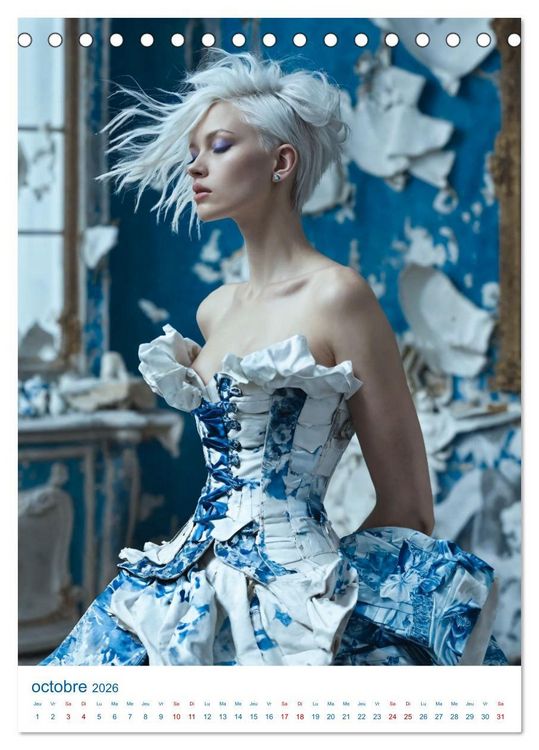 Produktbild: Muses de Porcelaine (Calendrier de bureau 2026 DIN A5 horizontal), CALVENDO calendrier mensuel