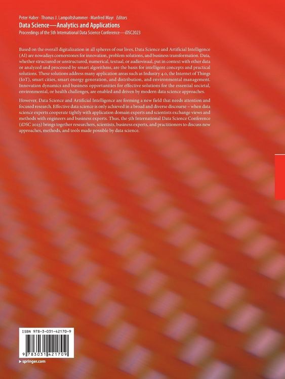 Produktbild: Data Science&mdash;Analytics and Applications