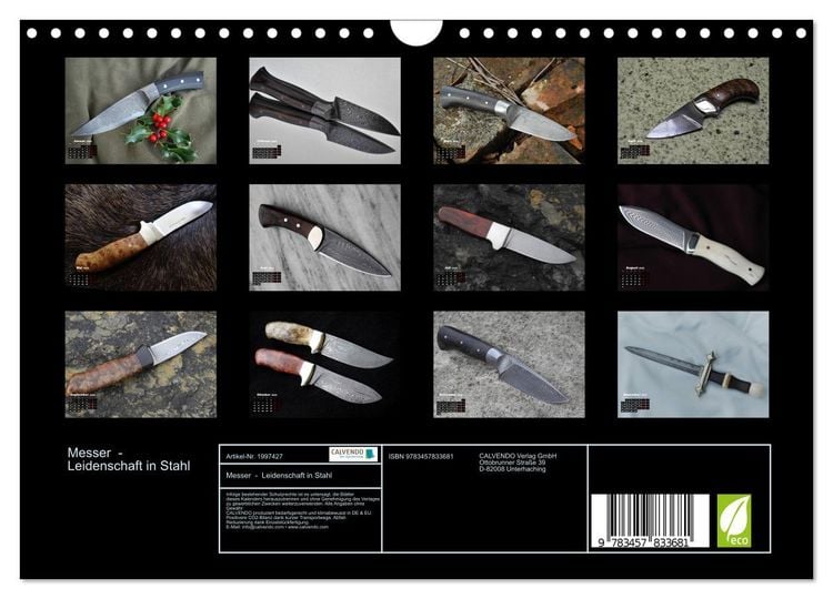 Produktbild: Messer - Leidenschaft in Stahl (Wandkalender 2026 DIN A4 quer), CALVENDO Monatskalender