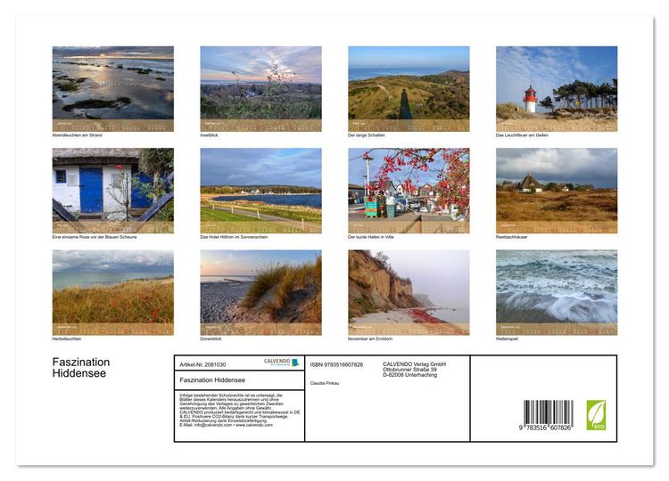 Produktbild: Faszination Hiddensee (Wandkalender 2026 DIN A3 quer), CALVENDO Monatskalender