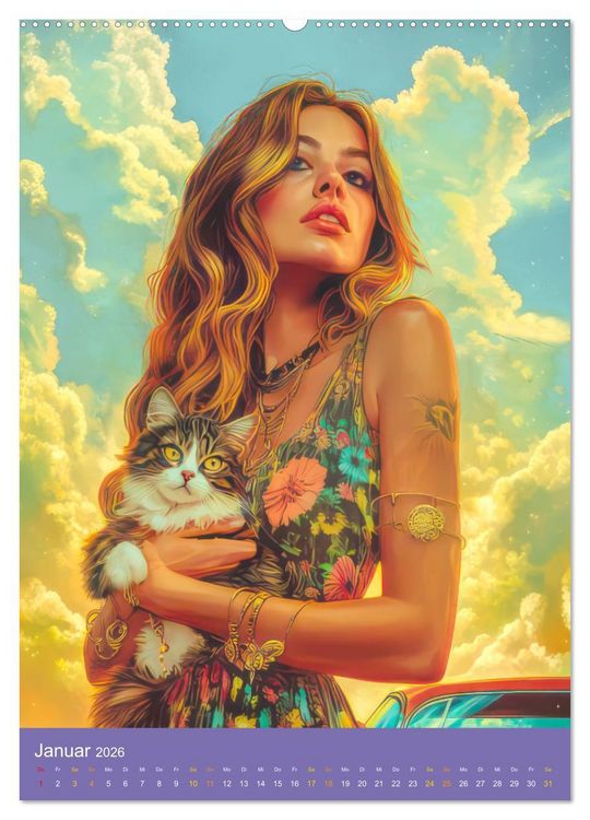 Produktbild: Hippiekinder - Hippiekultur (Wandkalender 2026 DIN A2 hoch), CALVENDO Monatskalender