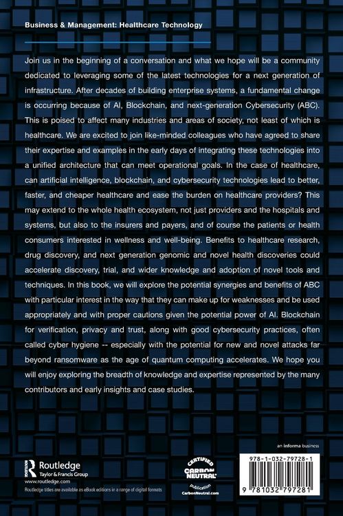Produktbild: ABC - AI, Blockchain, and Cybersecurity for Healthcare