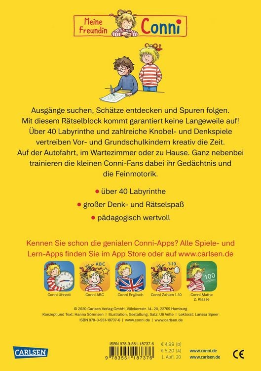 Produktbild: Conni Gelbe Reihe (Besch&auml;ftigungsbuch): Herausgefunden! Labyrinthe-R&auml;tsel-Spa&szlig;