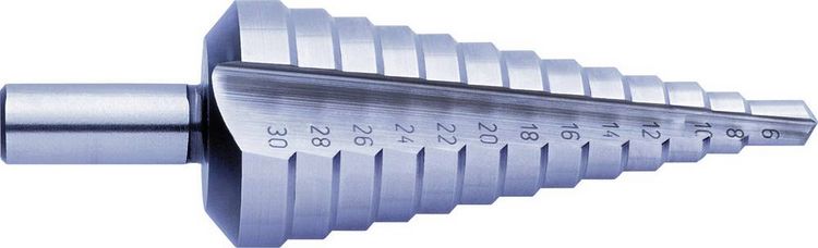 Produktbild: Universal-Stufenbohrer gerade genutet 119506-30 Gr&ouml;&szlig;e 6 - 30 Typ HSS Bohrstufen-&Oslash; 6-8-10-12-14-16-18-20-22-24-26-28-3