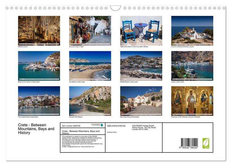 Produktbild: Crete - Between Mountains, Bays and History (Wall Calendar 2027 DIN A3 landscape), CALVENDO 12 Month Wall Calendar