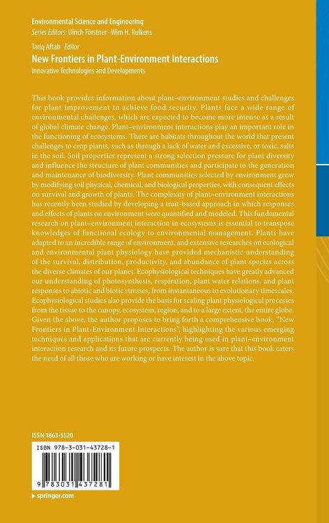 Produktbild: New Frontiers in Plant-Environment Interactions