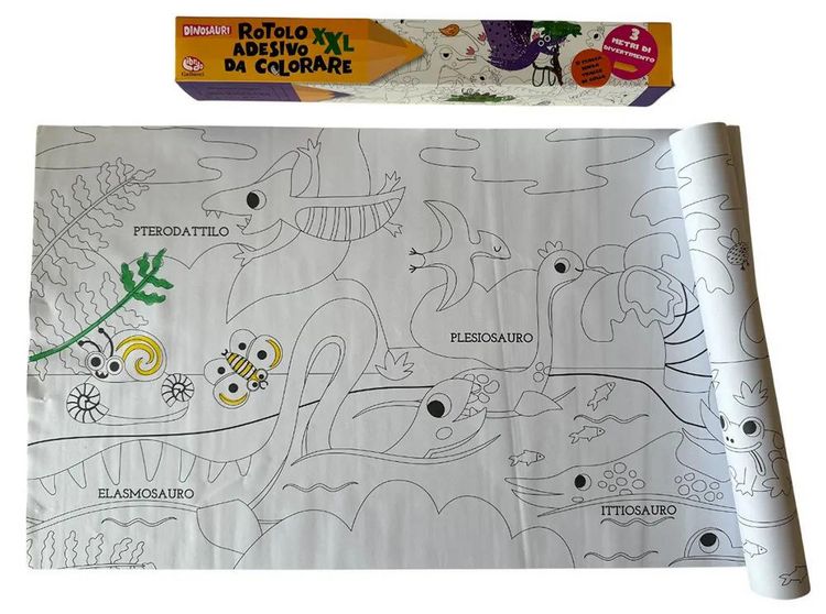 Produktbild: Rotolo adesivo da colorare XXL. Dinosauri