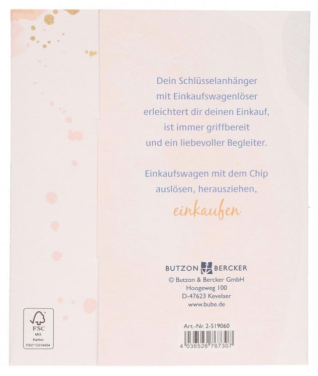 Produktbild: Schl&uuml;sselanh&auml;nger mit Einkaufswagenl&ouml;ser - Dich schickt der Himmel