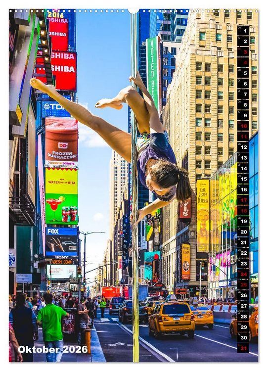 Produktbild: Poledance auf New Yorks Stra&szlig;en (Wandkalender 2026 DIN A2 hoch), CALVENDO Monatskalender