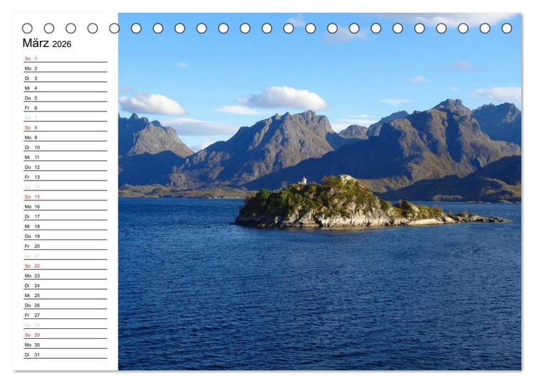 Produktbild: Impressionen von Norwegen entlang der Hurtigruten (Tischkalender 2026 DIN A5 quer), CALVENDO Monatskalender