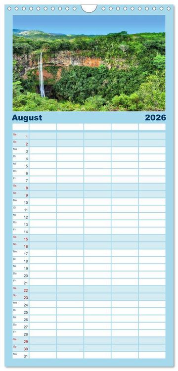 Produktbild: Familienplaner 2026 - Mauritius - Perle im Indischen Ozean mit 5 Spalten (Wandkalender, 21 x 45 cm) CALVENDO
