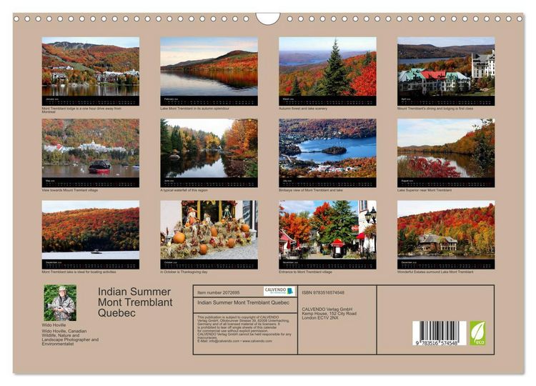 Produktbild: Indian Summer Mont Tremblant Quebec (Wall Calendar 2026 DIN A3 landscape), CALVENDO 12 Month Wall Calendar