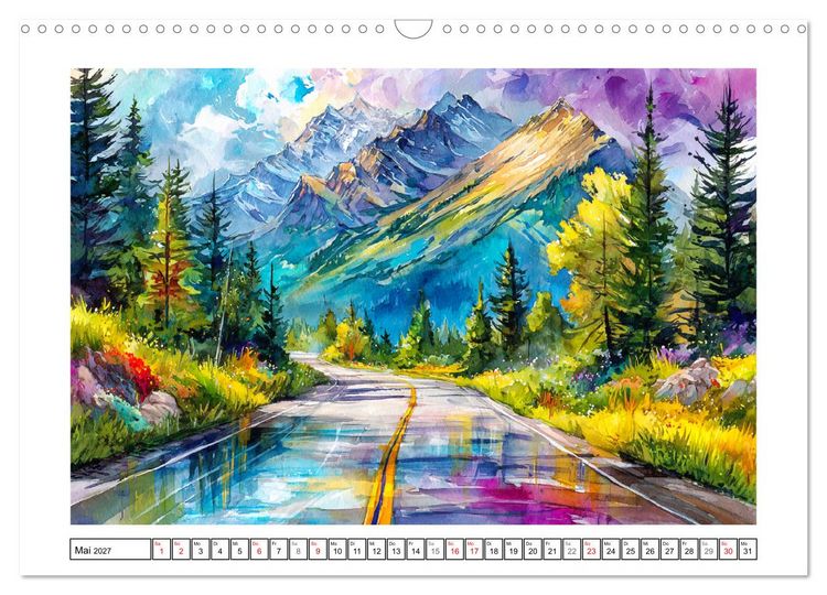 Produktbild: Kanada in Farben. Aquarelle zwischen Skyline und Wildnis (Wandkalender 2027 DIN A3 quer), CALVENDO Monatskalender