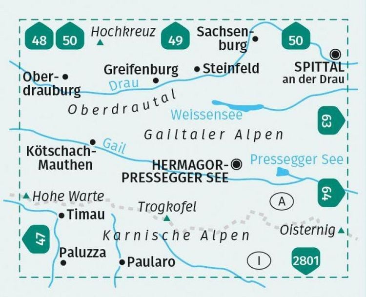 Produktbild: KOMPASS Wanderkarte 60 Gailtaler Alpen, Karnische Alpen, Oberdrautal 1:50.000