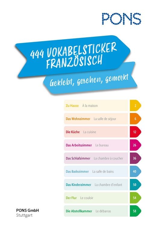 PONS 444 Vokabelsticker Franzsisch online bestellen