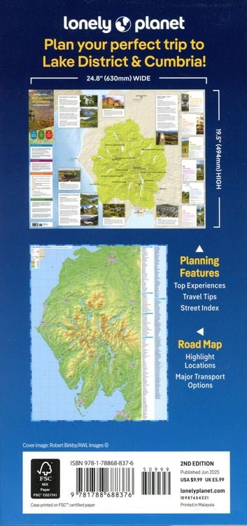 Produktbild: Lonely Planet Lake District & Cumbria Planning Map