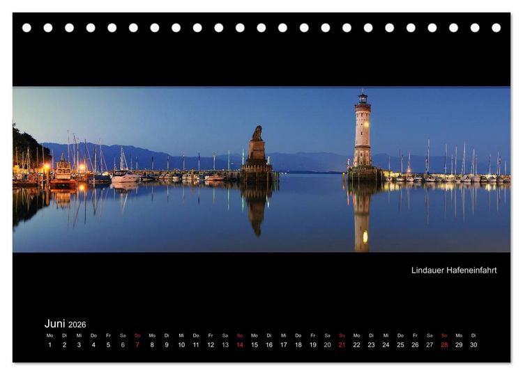 Produktbild: Panoramen vom Bodensee (Tischkalender 2026 DIN A5 quer), CALVENDO Monatskalender