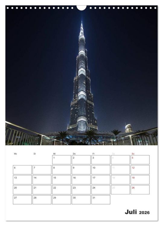 Produktbild: Vertical Dubai 2026 (Wandkalender 2026 DIN A3 hoch), CALVENDO Monatskalender