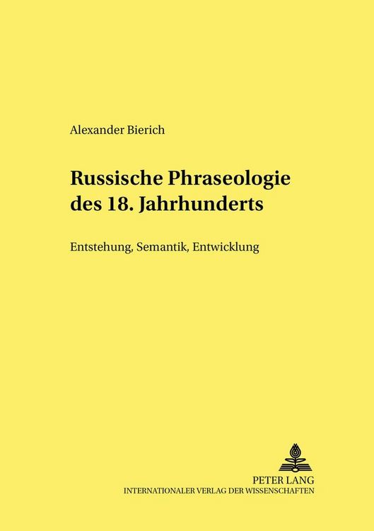 Produktbild: Russische Phraseologie des 18. Jahrhunderts