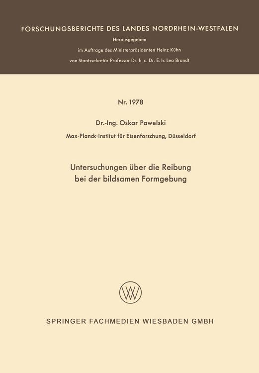 Produktbild: Untersuchungen &uuml;ber die Reibung bei der bildsamen Formgebung