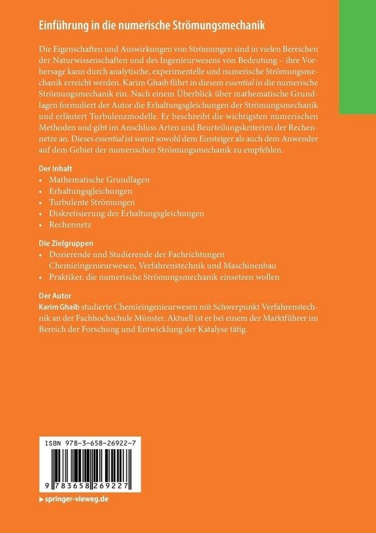 Produktbild: Einf&uuml;hrung in die numerische Str&ouml;mungsmechanik