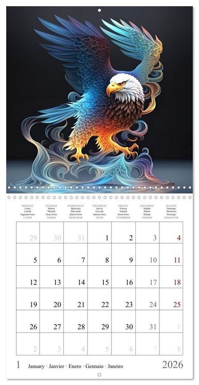 Produktbild: Rainbow Creatures (Wall Calendar 2026 12 &times; 12 Inch) CALVENDO 12 Month Wall Calendar