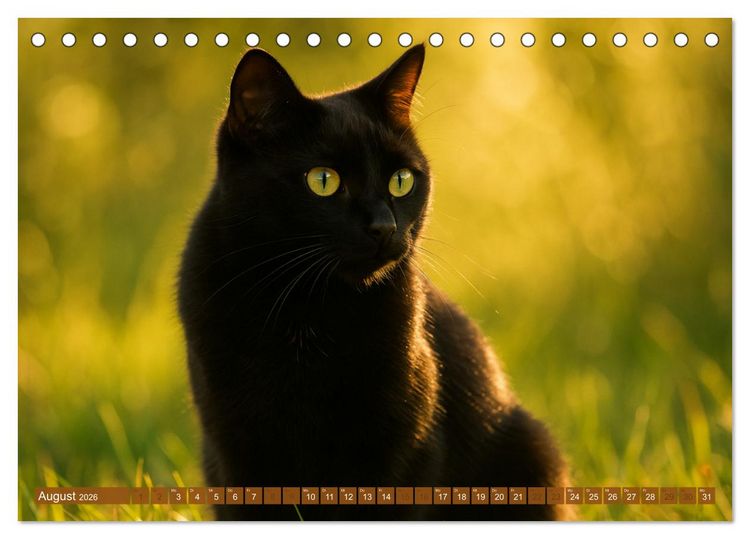 Produktbild: Katzenblicke &ndash; Eleganz und Anmut (Tischkalender 2026 DIN A5 quer), CALVENDO Monatskalender