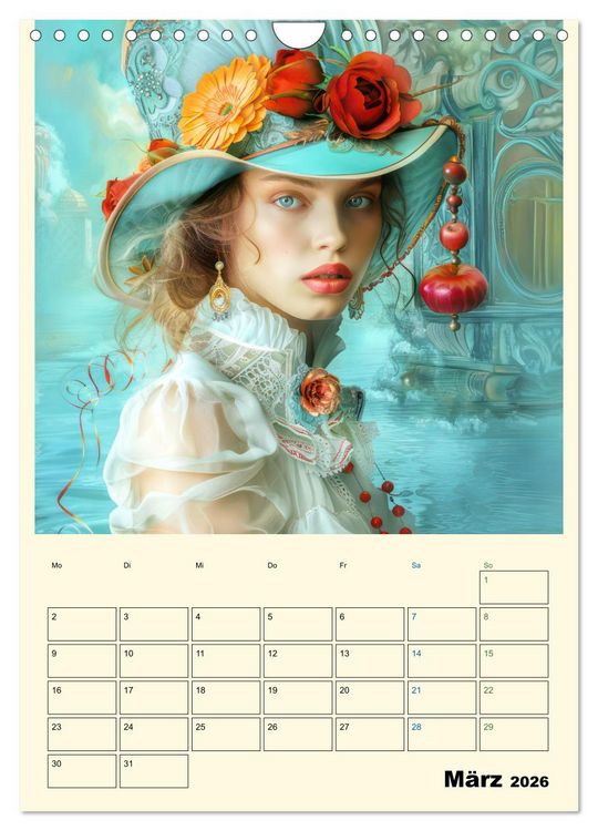 Produktbild: Surreale Frauenportraits im venezianischen Stil - Planer (Wandkalender 2026 DIN A4 hoch), CALVENDO Monatskalender