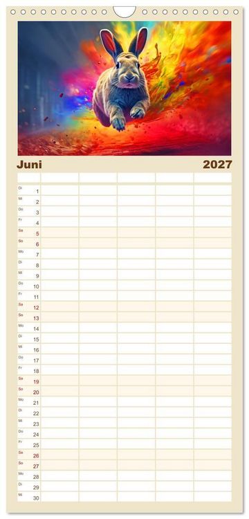 Produktbild: Familienplaner 2027 - Farbsplash in der Tierwelt mit 5 Spalten (Wandkalender, 21 x 45 cm) CALVENDO