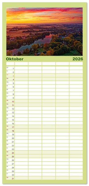 Produktbild: Familienplaner 2026 - Hamburg: Vier- und Marschlande mit 5 Spalten (Wandkalender, 21 x 45 cm) CALVENDO