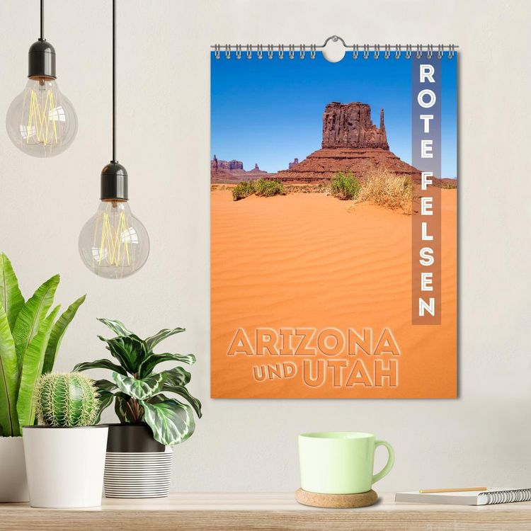 Produktbild: ARIZONA UND UTAH Rote Felsen (Wandkalender 2026 DIN A4 hoch), CALVENDO Monatskalender